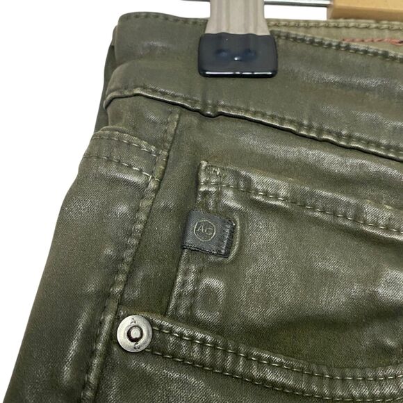 AG Adriano Goldschmied Jeans Womens 27 Green Legging Ankle Faux Leather Pants - Picture 11 of 15